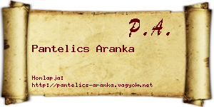 Pantelics Aranka névjegykártya